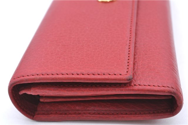 Authentic GUCCI Long Wallet Purse Leather 456116 Red H7317