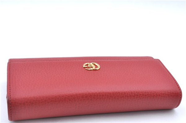 Authentic GUCCI Long Wallet Purse Leather 456116 Red H7317