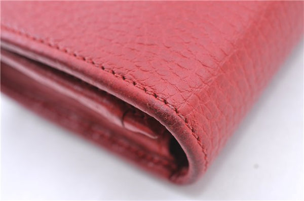 Authentic GUCCI Long Wallet Purse Leather 456116 Red H7317