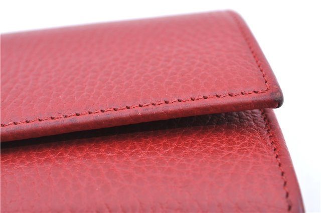 Authentic GUCCI Long Wallet Purse Leather 456116 Red H7317