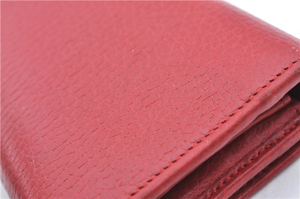 Authentic GUCCI Long Wallet Purse Leather 456116 Red H7317