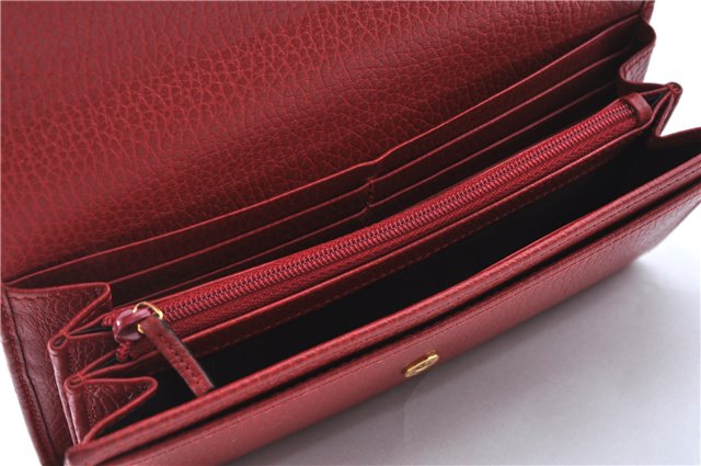 Authentic GUCCI Long Wallet Purse Leather 456116 Red H7317