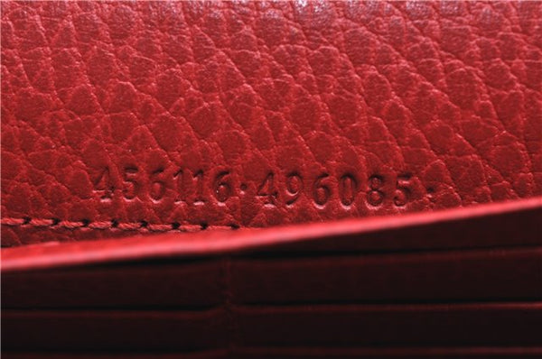 Authentic GUCCI Long Wallet Purse Leather 456116 Red H7317