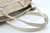 Authentic PRADA Canvas Leather Shoulder Tote Bag Beige H7322