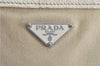 Authentic PRADA Canvas Leather Shoulder Tote Bag Beige H7322