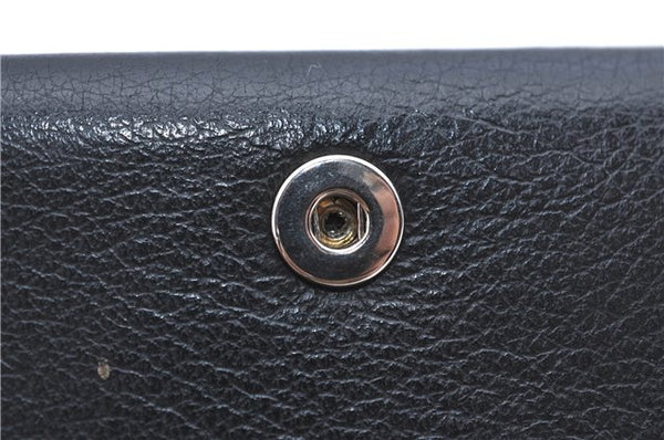 Auth BALENCIAGA Everyday Cash Mini Trifold Wallet Leather 505055 Black H7323