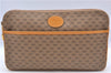 Authentic GUCCI Micro GG PVC Leather Clutch Bag Brown H7330