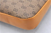 Authentic GUCCI Micro GG PVC Leather Clutch Bag Brown H7330