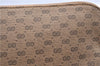 Authentic GUCCI Micro GG PVC Leather Clutch Bag Brown H7330