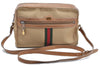 GUCCI Web Sherry Line Shoulder Cross Bag Nylon Leather 010378 Beige H7350