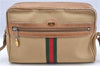 GUCCI Web Sherry Line Shoulder Cross Bag Nylon Leather 010378 Beige H7350