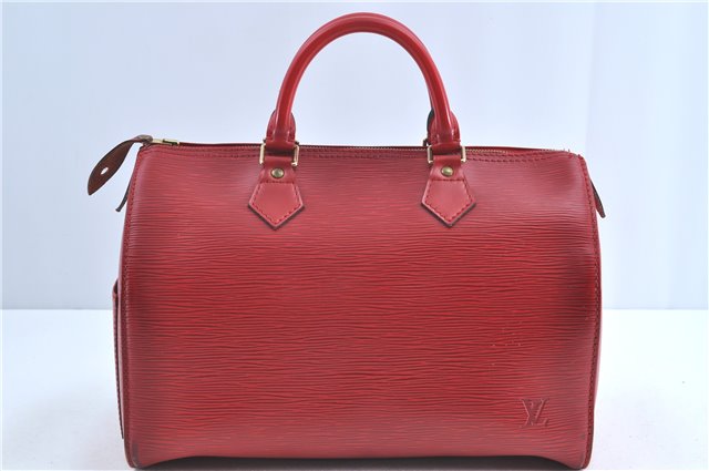 Authentic LOUIS VUITTON Epi Speedy 30 Hand Bag Red M43007 LV H7358