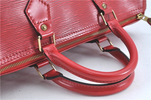 Authentic LOUIS VUITTON Epi Speedy 30 Hand Bag Red M43007 LV H7358