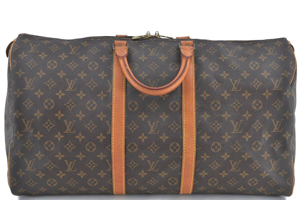 Authentic LOUIS VUITTON Monogram Keepall 55 Boston Bag M41424 LV H7372