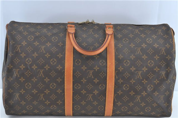 Authentic LOUIS VUITTON Monogram Keepall 55 Boston Bag M41424 LV H7372