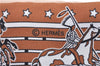 Authentic HERMES Twilly Scarf Silk Horseback Riding Stars Motif Red Brown H7390