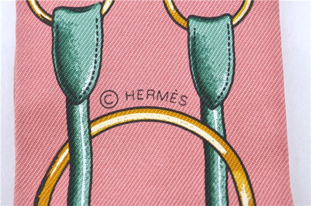 Authentic HERMES Twilly Scarf Silk Shoulder Strap Ribbon Motif Navy Blue H7392