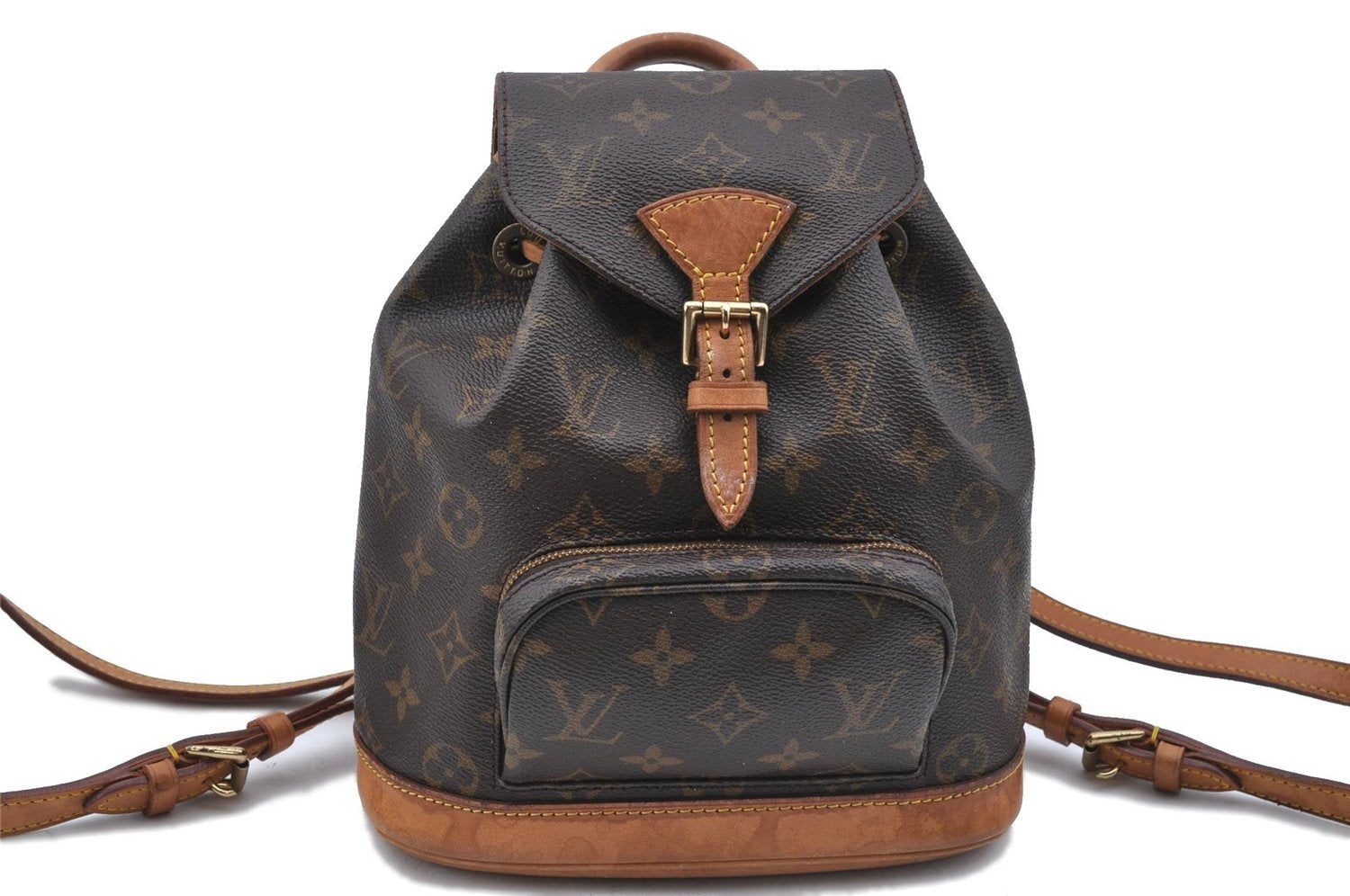 Authentic LOUIS VUITTON Monogram Montsouris PM Backpack M51137 LV H7401