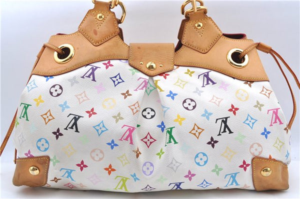 Authentic LOUIS VUITTON Monogram Multicolor Ursula Hand Bag M40123 White H7405