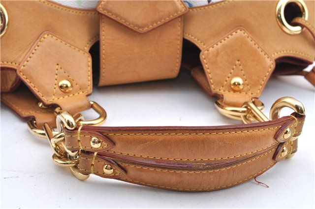 Authentic LOUIS VUITTON Monogram Multicolor Ursula Hand Bag M40123 White H7405