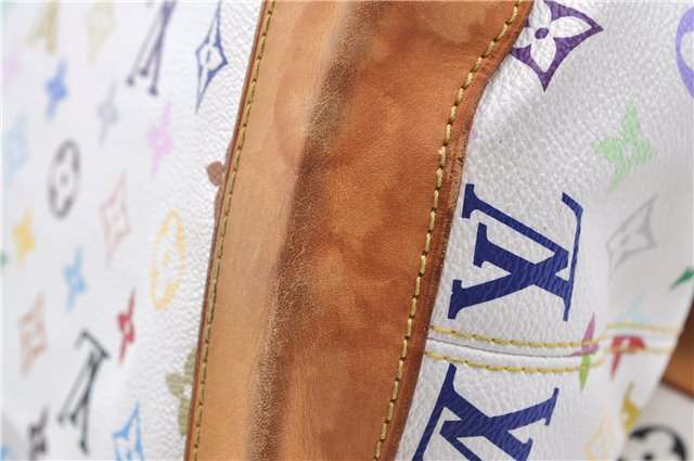 Authentic LOUIS VUITTON Monogram Multicolor Ursula Hand Bag M40123 White H7405