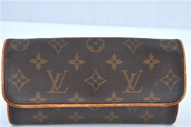 Authentic LOUIS VUITTON Monogram Pochette Twin PM Shoulder Bag M51854 LV H7409