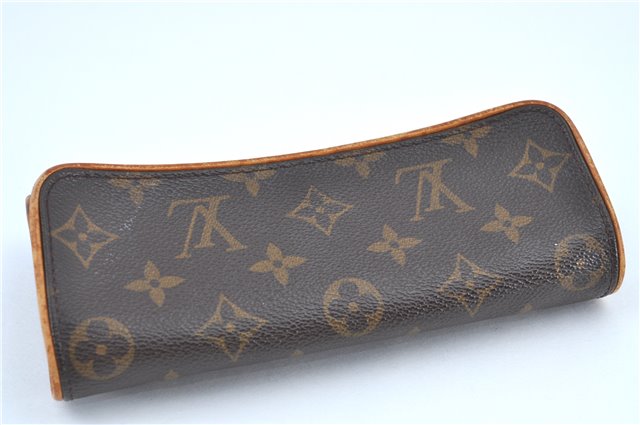 Authentic LOUIS VUITTON Monogram Pochette Twin PM Shoulder Bag M51854 LV H7409