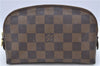 Authentic LOUIS VUITTON Damier Pochette Cosmetic Pouch N47516 LV H7410