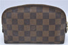 Authentic LOUIS VUITTON Damier Pochette Cosmetic Pouch N47516 LV H7410