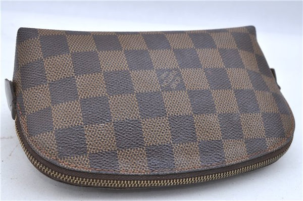 Authentic LOUIS VUITTON Damier Pochette Cosmetic Pouch N47516 LV H7410