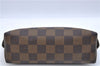 Authentic LOUIS VUITTON Damier Pochette Cosmetic Pouch N47516 LV H7410