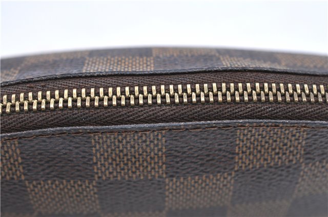 Authentic LOUIS VUITTON Damier Pochette Cosmetic Pouch N47516 LV H7410