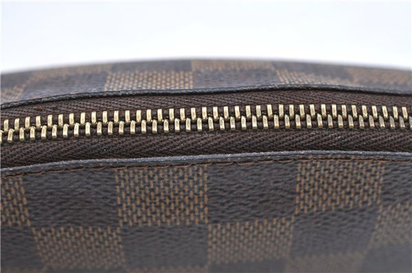 Authentic LOUIS VUITTON Damier Pochette Cosmetic Pouch N47516 LV H7410