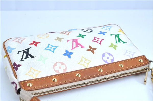 LOUIS VUITTON Monogram Multicolor Pochette Accessoires Pouch M92649 White H7413