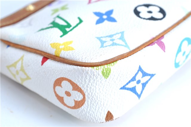 LOUIS VUITTON Monogram Multicolor Pochette Accessoires Pouch M92649 White H7413