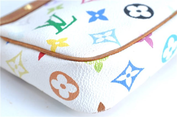 LOUIS VUITTON Monogram Multicolor Pochette Accessoires Pouch M92649 White H7413