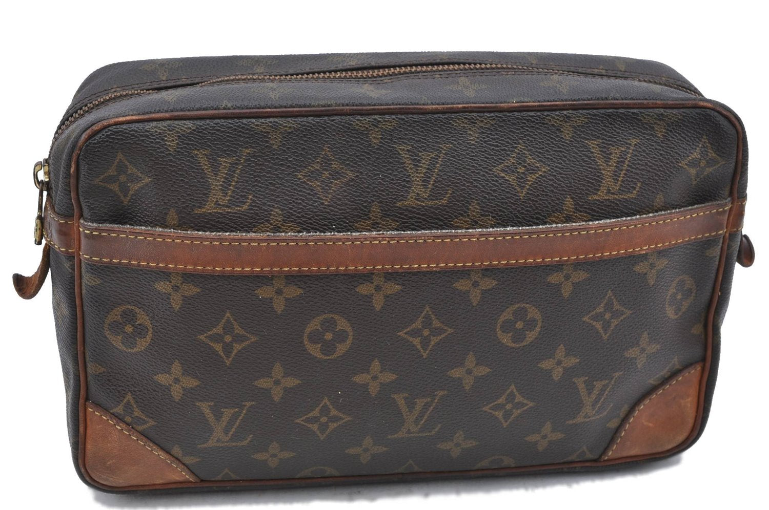 Authentic LOUIS VUITTON Monogram Compiegne 28 Clutch Hand Bag M51845 LV H7463