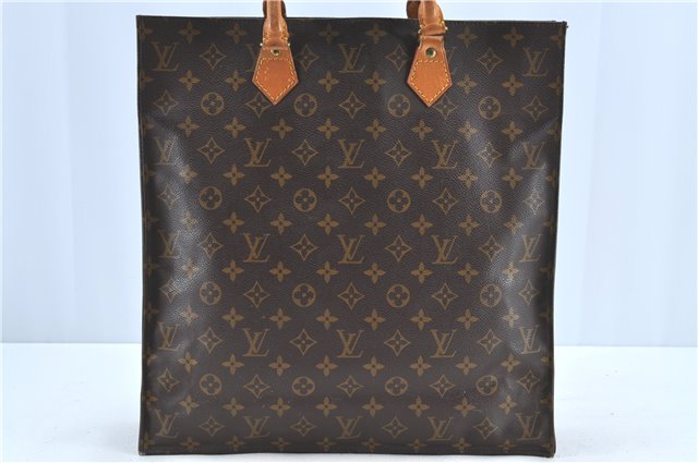 Authentic LOUIS VUITTON Monogram Sac Plat Hand Bag M51140 LV H7494