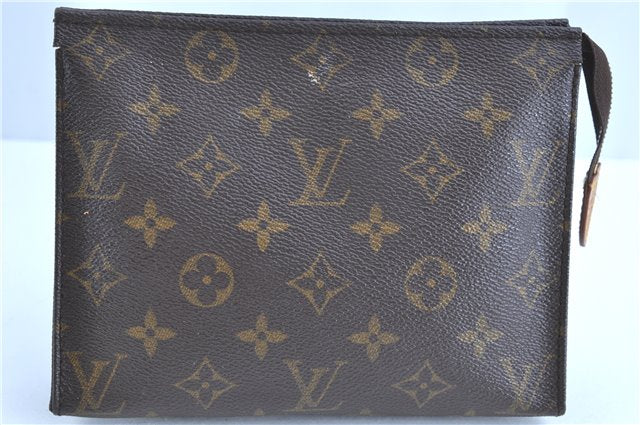 Auth LOUIS VUITTON Monogram Poche Toilette 19 Cosmetics Pouch M47544 Junk H7497