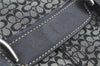 Authentic COACH Signature Shoulder Tote Bag Canvas Leather 7080 Black H7509