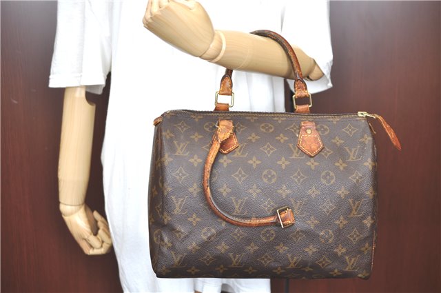 Authentic LOUIS VUITTON Monogram Speedy 30 Hand Bag M41526 LV Junk H7513