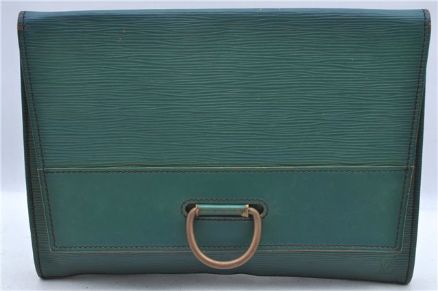 Authentic LOUIS VUITTON Epi Iena 28 Clutch Bag Green M52724 LV H7535