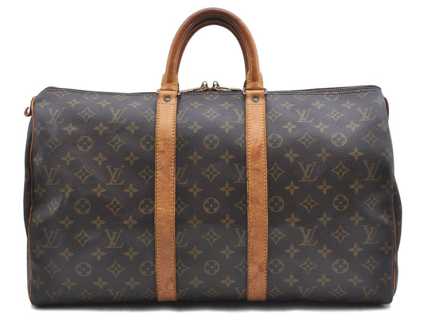 Authentic LOUIS VUITTON Monogram Keepall 45 Boston Bag M41428 LV H7542