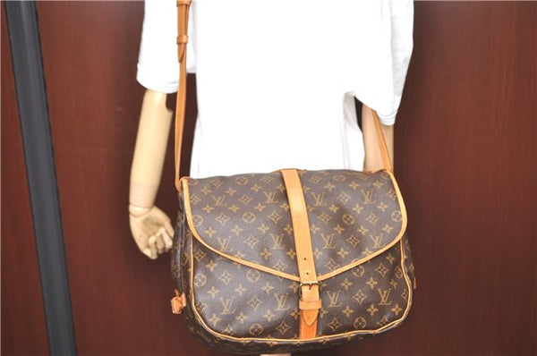 Auth LOUIS VUITTON Monogram Saumur 35 Shoulder Cross Body Bag M42254 LV H7558