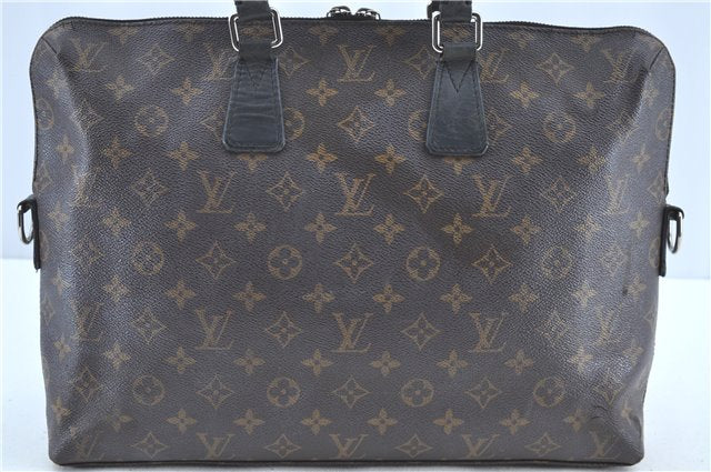 Auth LOUIS VUITTON Monogram Macassar Porte Documents Jour Briefcase LV H7564