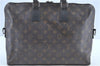 Auth LOUIS VUITTON Monogram Macassar Porte Documents Jour Briefcase LV H7564