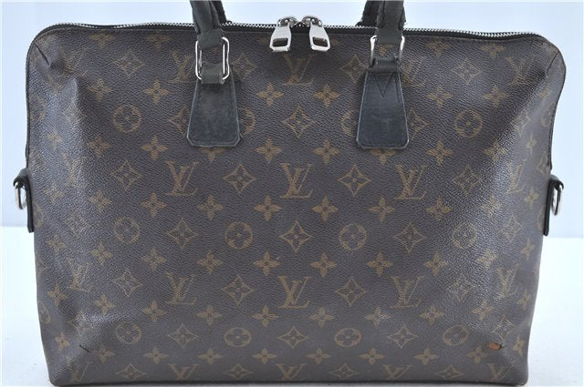 Auth LOUIS VUITTON Monogram Macassar Porte Documents Jour Briefcase LV H7564