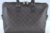 Auth LOUIS VUITTON Monogram Macassar Porte Documents Jour Briefcase LV H7564