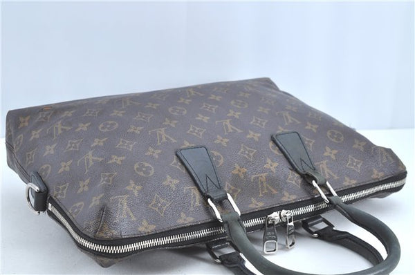 Auth LOUIS VUITTON Monogram Macassar Porte Documents Jour Briefcase LV H7564