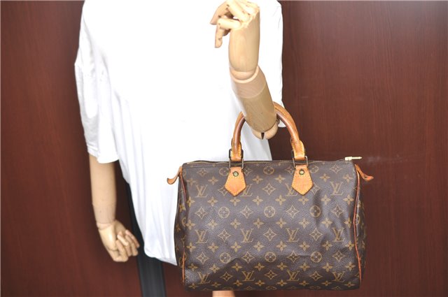 Authentic LOUIS VUITTON Monogram Speedy 30 Hand Bag M41526 LV Junk H7568